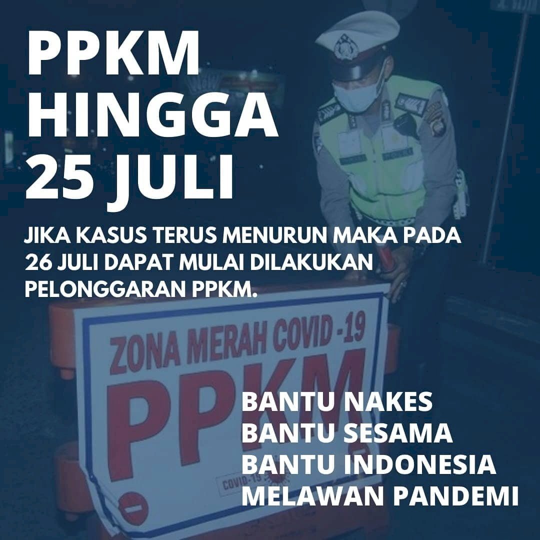 Jokowi Resmi Perpanjang PPKM Darurat hingga 25 Juli 2021. Gambar : 